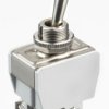 Toggle switch, metal, 2 pole, latching, On-Off, 10 A/400 VAC, nickel-plated/silver-plated, 641H