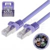 Patchcord S/FTP kat.6A PiMF kabel sieciowy LAN 2x RJ45 linka bezhalogenowy LSOH fioletowy 3m NEKU