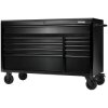 Draper 28077 BUNKER® 10 Drawer W/Bench Roller Cabinet-Black S/Steel Worktop 56"