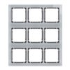Deco Ramka Modułowa 9 Krotna (3 Poziom, 3 Pion) - Efekt Szkła (Ramka Szara...