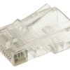 Wtyk; RJ45 8p8c; 3RJ45PD kat.5e; na przewód; proste; przewód płaski drut; przezroczysty; zatrzaskowe; RoHS