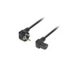 Kabel zasilający CEE7/7 - IEC320 C13 3m kątowy prawo VDE czarny - Lanberg CA-C13C-12CC-0030-BK