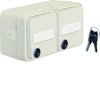 W.1 Gniazdo SCHUKO 2P+Z na klucz z polem opisowym, 2-kr, kompletne, IP55, biały WNC147B