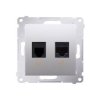 SIMON 54 Gniazdo telefoniczno/komputerowe RJ12/RJ45 kat.5e srebrny mat D5T.01/43 KONTAKT SIMON