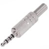 Wtyk JACK 2,5mm 4-polowy, obudowa metalowa niklowana JW810