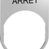 Label holder, printed with “ARRET”, for Harmony XB4/XB5, ZBYM2104