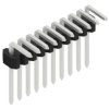 Pin header, 10 pole, pitch 1.27 mm, angled, black, 10061000