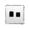 SIMON BASIC Gniazdo podwójne komputerowe (Moduł) RJ45 kat.6 białe BM62E.01/11 KONTAKT SIMON
