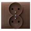 KIER Gniazdo podwójne z uziemieniem brązowy metalik GP-2WZ/52 OSPEL