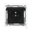 SIMON 55 Gniazdo pojedyncze z uziemieniem szybkozłącza IP44 z uszczelką klapka w kolorze czarny mat TGZ1BCZ.01/149 KONTAKT SIMON