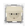 Simon 55 Gniazdo Schuko IP44 z przesłonami z uszczelką (moduł), szybkozłącza. Klapka w kolorze Szampański mat TGSZ1BCZ.01/144