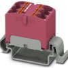 Distribution block, push-in connection, 0.2-6.0 mm², 6 pole, 32 A, 6 kV, pink, 3273675