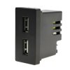 Ładowarka USB 2.4A, 2x USB czarny, moduł 1/2 do ramki Tawoia Glass