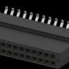 Socket header, 26 pole, pitch 1.27 mm, straight, black, 124044-E