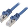 Patch cord S/FTP, Cat 6a, RJ45 wtyk z obu stron, linka, Cu, 0,25m PP6A-LSZHCU-B-0.25M