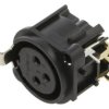 Złącze XLR, żeńskie, gniazdo, PIN: 3, kątowe 90, napięcie znamionowe: 133V, prąd znamionowy: 6A AC3FAH-AU-PRE