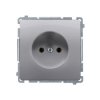 Simon Basic Gniazdo pojedyncze b/u z przesłonami stal inox BMG1Z.01/21