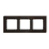 Deco Ramka Potrójna - Efekt Drewna (Ramka Wenge Spód Czarny) Efekt Wenge Drd-3G