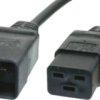 Extension cable, International, C20-plug, straight on C19 socket, straight, H05Z1Z1-F3G1.5 mm², black, 3 m, C20-H05Z1Z1F3G150-C1