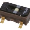 Przełącznik suwakowy, SPDT, Do montażu na płytce drukowanej, 100 mA, 85 °C, -40 °C, Nidec Components Poliamid