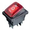 Przełącznik kołyskowy KCD5 12VDC podświetlany czerwony wodoodporny 6-pin 3-pozycje