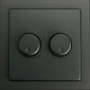 ED-10074 Dual dimming knob, black, incl. central plate and frame