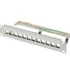 PATCH panel pusty 12 PORT 1U 10 FTPz organizerem do modułów KEYSTONE szary LANBERG PPKS-9212-S