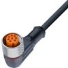 RKWT 8-6-337/10 M sw, PUR 6x0,34mm2, czarny, z gniazdem kątowym M12x1, LUMBERG 62981, RKWT8633710M, PM12F6
