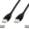 USB 2.0 connection cable, USB plug type A to USB plug type A, 1 m, black, AK-300101-010-S