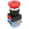 Przełącznik; bezpieczeństwa; przyciskowy; LAS0-B3Y-02TS/R; ON-OFF; grzybkowy; odkręcany; 2 tory; czerwony; bez podświetlenia; bi