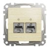SEDNA DESIGN & ELEMENTS Gniazdo komputerowe 2xRJ45 kat.6 STP brzoza SDD180462S SCHNEIDER ELECTRIC