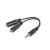 Adapter Minijack Stereo (M) - 2X Minijack Stereo (F) 10Cm Czarny Ad-0024-Bk