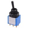 5646AD2GBX443 APEM Black On-On Miniature Toggle Switch Sealed DPDT