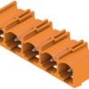 Pin header, 5 pole, pitch 7.62 mm, angled, orange, 1472520000