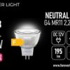 Żarówka LED G4 MR11 38 2.2W 195lm 4000K 12V szklana klasa F Forever Light
