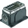 Surface mount housing, size Han-Yellock 30, die-cast aluminum, M32, angled, screw locking, IP65/IP67, 11123001212