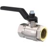 Ball valve, L 54 mm, 50 bar, brass, nickel-plated, for pipe systems, 129132