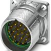Surface-mounting plug, M23, 17 pole, crimp connection, standard/ONECLICK quick locking system, straight, 1629086