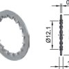 Serrated lock washer, M12, H 1.5 mm, inner Ø 12.1 mm, outer Ø 17 mm, nickel, 23.5117