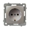 KARO Gniazdo pojedyncze z uziemieniem schuko IP-20 zaciski gwintowe srebrny perłowy GP-1SS/m/43 OSPEL