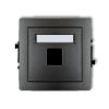 DECO Gniazdo multimedialne pojedyncze bez modułu (standard Keystone) grafitowy 11DGM-1P KARLIK