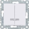 LUMINA Wyłącznik podwójny seryjny świecznikowy kontrolny biały WL0240 HAGER