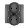 Deco Gniazdo Podwójne B/U Grafitowy 11Dgpr-2P