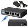 Switch Poe 4X 100Mb/S Poe/Poe+, 2X Rj45 Uplink 100Mb/S, 60W Extralink Euros V2