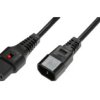 Kabel Przedłużający Zasilający 3X1 Iec C14/Iec C13 Prosty M/Ż Czarny...