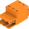 Pin header, 3 pole, pitch 5.08 mm, straight, orange, 2827840000