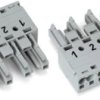 Socket, 4 pole, spring-clamp connection, 0.5-4.0 mm², gray, 770-244