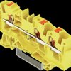 2204-1306 3-wire feed-through terminal, with pusher 4 mm², yellow