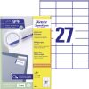 Avery-Zweckform 3479 Etykieta uniwersalna 70 x 32 mm Papier biały 2700 szt. Trwały Drukarka Laserowa, kolorowa, Drukarka