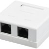 Gniazdo komputerowe 2xRJ45 kat.5e nieekranowane UTP natynkowe